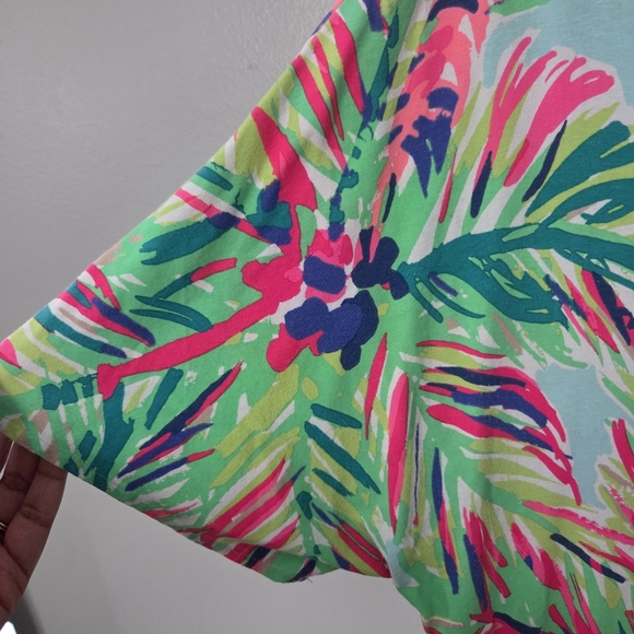 Lilly Pulitzer Womams Lindley Blue Casual Caftan Shirt Dress. Boho Relaxed Sz S - Picture 6 of 8